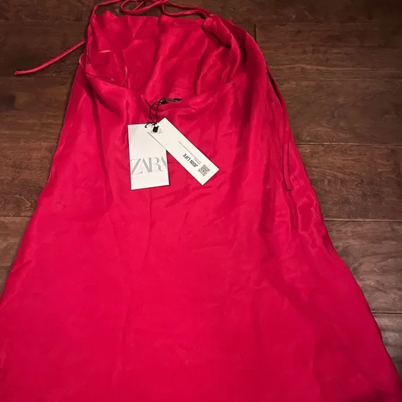 NWT Zara Satin Mini Dress - Picture 3 of 7